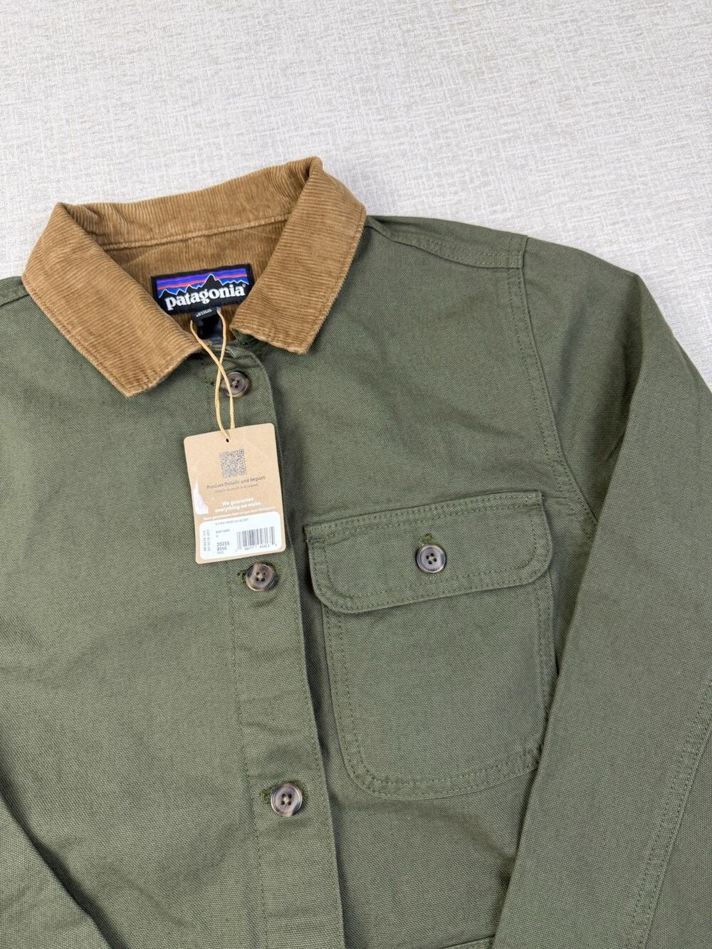 Patagonia Point Reyes Canvas Chore Coat Women’s S Green Organic Cotton NWT